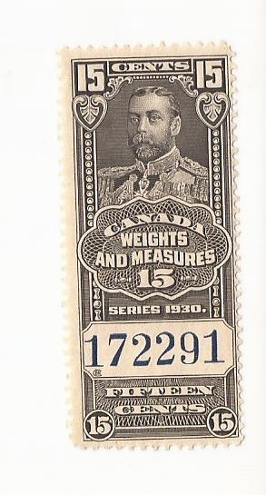 1930 Canada - King George V Weights and Measure #FWM62