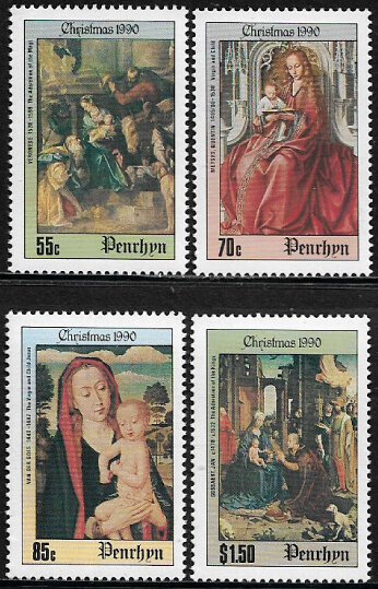 Penrhyn #386-9 MNH Set - Christmas Paintings