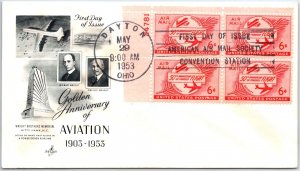 U.S. FD.C. GOLDEN ANNIVERSARY OF AVIATION ON AMERICAN AIR MAIL SOCIETY CONV B(4)