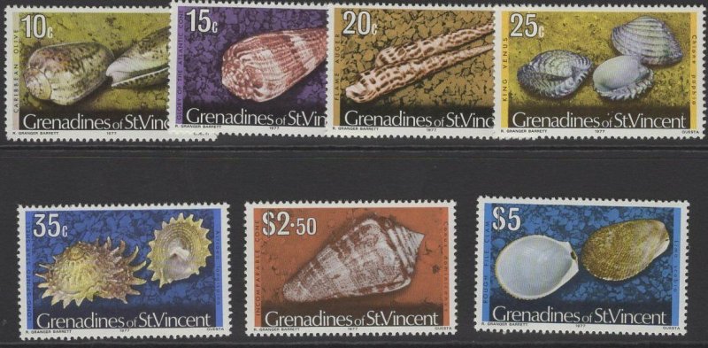 GRENADINES OF ST.VINCENT SG42Bc/52B 1977 SHELLS WITH 1977 IMPRINT DATE MNH