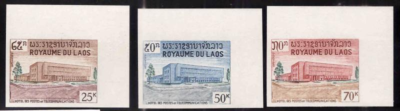 LAOS Scott 145-147 MNH**  Imperforate Post Office set