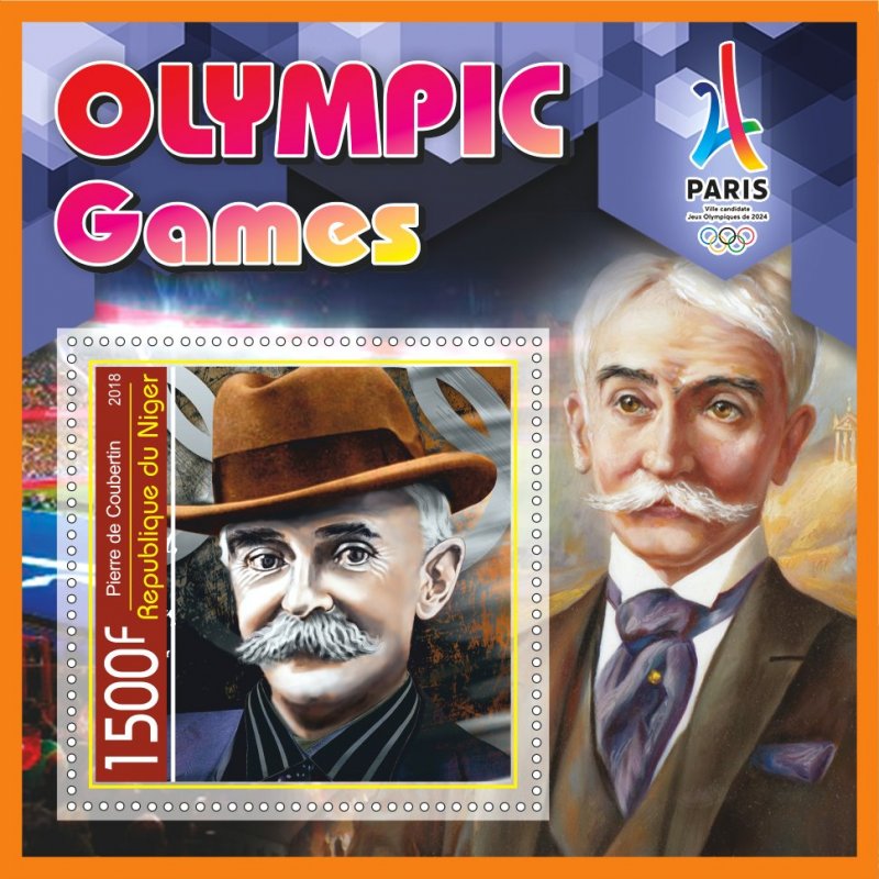 Stamps. Olympic games  2024 in Paris 2018 6 sheets perforated