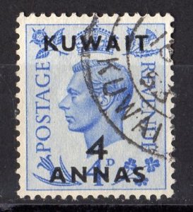 KUWAIT 1950 early GVI issue fine used surcharged 4a.value SG#89