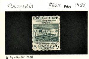 COLOMBIA #627, USED ON 102 CARD - 1954 - COLOMBIA151