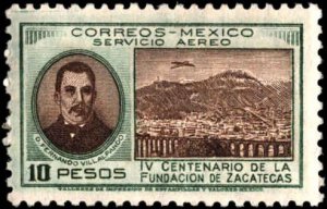 Mexico  #C163-C166, Complete Set(6), 1946, Hinged, Heavy Pencil Writing on Back