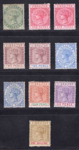 MOMEN: GIBRALTAR SG #9-14,17,19,21,14a MINT OG H £381 LOT #66189