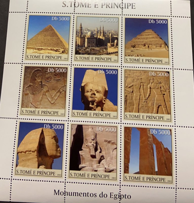 SJ) 2003 SAINT TOME AND PRINCIPE, CHURCHES, EGYPTIAN MOMENTS, SOUVENIR SHEET