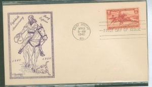 US 894 Pony Express Burroughs FDC address erased small writing on back