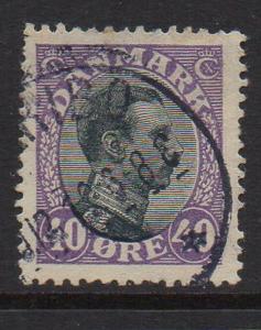 Denmark Sc 116 1918 40 ore violet & black Christian X stamp used