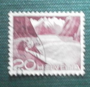 Swiss Helvetia 20 Technology and Landscape Stamp 1949