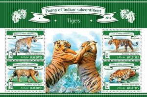 Maldives 2015 MNH-TIGERS    |  Michel Code: 5624-5627  |  Scott Code: 3325