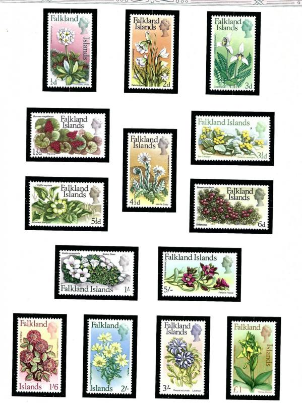 Falkland Is 166-79 MNH 1968 Flowers