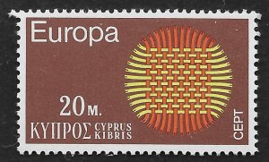 Cyprus #340 20m Europa - Flaming Sun ~ MNH