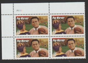 SC# 3149 - (32) - Pop Warner - (red bar) - MNH Plate Block/4 UL # P1111