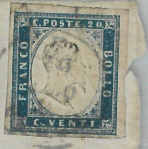 82378 - SARDEGNA - STORIA POSTALE: Sass 15C su FRONTISPIZIO da PARMA - TASSATO! 