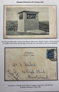 1907 Bulawayo S Rhodesia Real Picture Postcard cover  To Scotland Rhodes Grave