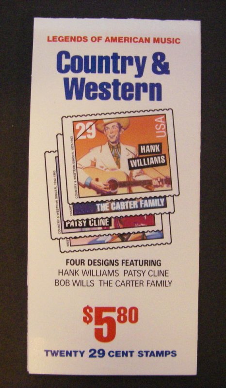 BK210, Scott 2778a, 29c Country & Western, #A422222, MNH Complete Booklet