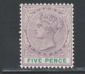 Lagos 1894 Queen Victoria 5p Scott # 25 MH