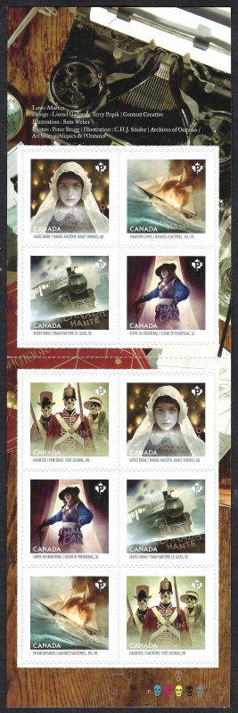 Canada #2753a P Haunted Canada (2014). Booklet of 10 stamps. 5 designs. MNH