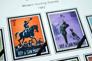 COLOR PRINTED SAN MARINO 1941-1965 STAMP ALBUM PAGES (40 illustrated pages)