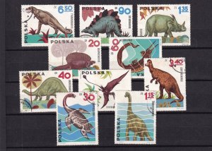 SA22f Poland 1965 Dinosaurs used stamps