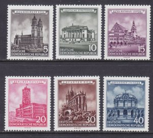 Germany DDR 265-70 MNH 1955 German Buildings Complete 6 Stamp Set Very Fine