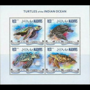 MALDIVES 2013 - Scott# 3032 S/S Turtles NH