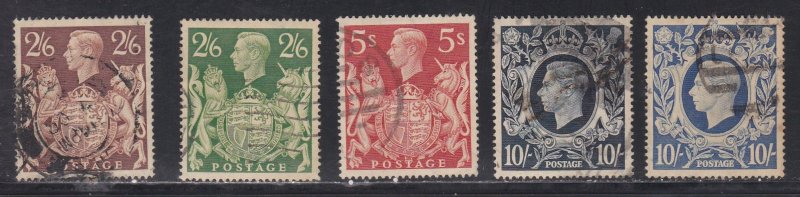 Great Britain # 249-251A, King George VI, Used, 1/2 Cat.