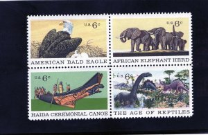 1387-1390 Natural History, MNH blk/4