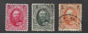 Luxembourg SC O65-O67 Used F-VF SCV$17.50...Nice Stamps!