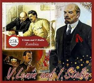 Stamps. Joseph Stalin 2020 year 6 sheets perf Zambia