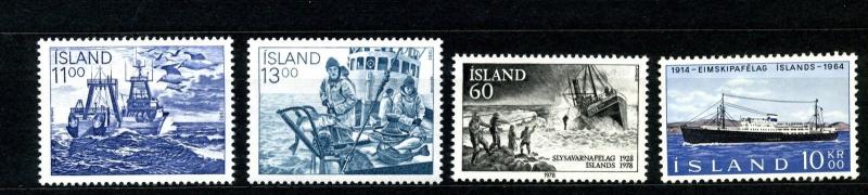 Iceland Scott 359 512 575-576 Mint NH Trawler  Ship Lifesaving Fishing