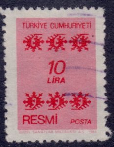 Turkey, 1981, Official Stamp, 10L, used**