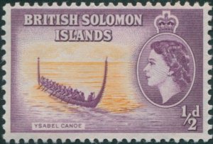 Solomon Islands 1956 SG82 ½d Ysabel Canoe MLH