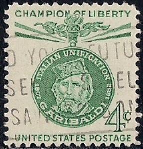 1168 4 cent Guiseppe Garibaldi, Italy Stamp used VF