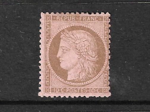 FRANCE  1871-75  10c BISTRE/ROSE  CERES  MNG  SG 194 Sc 55   