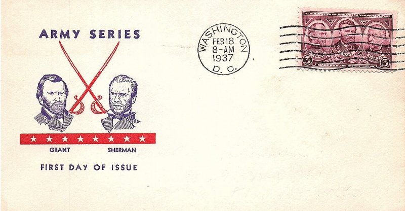 USA 1936-37 Scott 785-794 Complete set Army-Navy FDC scv $85.00