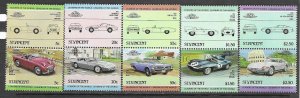 St. Vincent 773-7 MNH Cars set cpl. x 10 sets, vf. 2022 CV $ 19.00