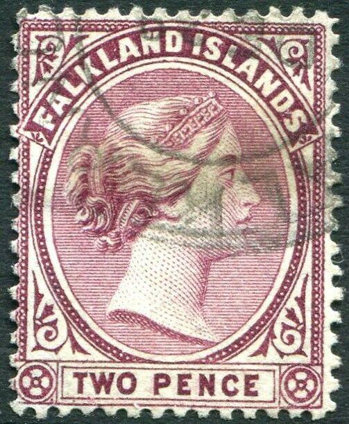 FALKLAND ISLANDS-1896 2d Reddish Purple Sg 26 FINE USED V31041