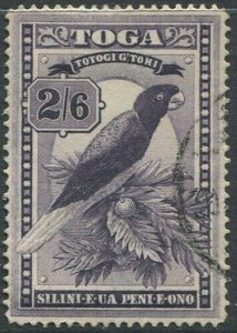 Tonga 1943 SG81 2/6d Shining Parrot wmk mult script CA #1 FU
