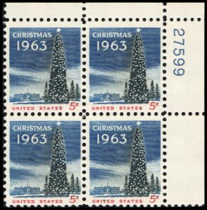 US #1240 CHRISTMAS MNH UR PLATE BLOCK #27599