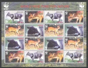 B1223 2005 Liberia Wwf Fauna Wild Animals Duiker 1Sh Mnh