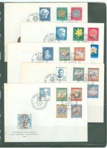 Switzerland B334-43/345-9/355-9 365-9 - 1964-7 Semi-postals, FDC Nice cacheted FDC's (5 sets) Zumstein = 16 1/2 SFr