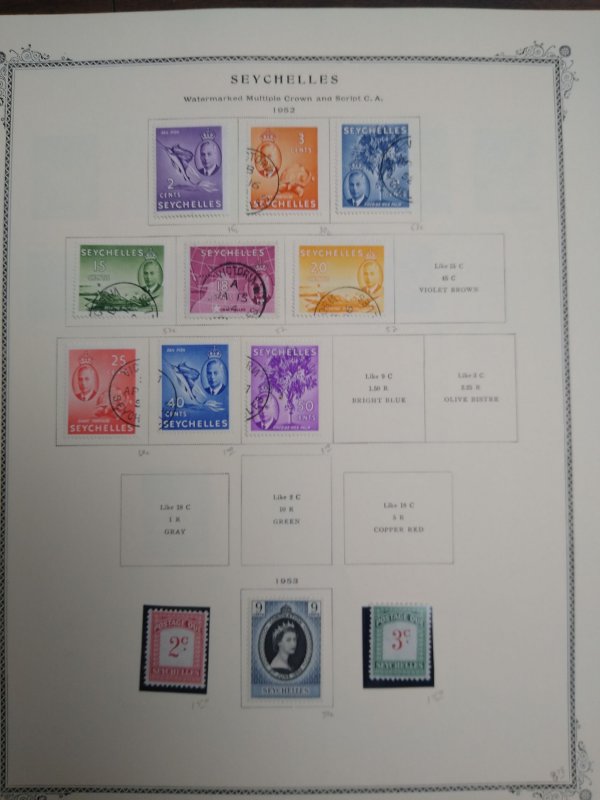 collection on pages Seychelles 1952-77 JO: CV $109