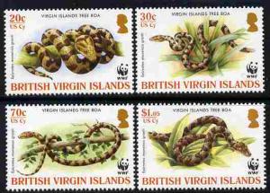 British Virgin Islands 2005 WWF - Tree Boa perf set of 4 ...