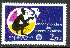 FRANCE 1983 World Communications Year Issue Sc 1862 MNH