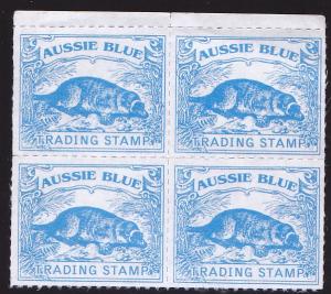 Australia unused label (x4) Platypus theme Aussie Blue