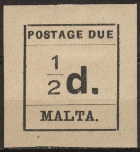 Malta J1 (mh) ½p postage due, black (1925)