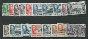 FALKLAND ISLANDS SG146/163 1938 DEFINITIVES  MTD MINT