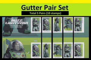 US 5709a-5712a Go Beyond Buzz Lightyear imperf NDC horz gutter pair set MNH 2022